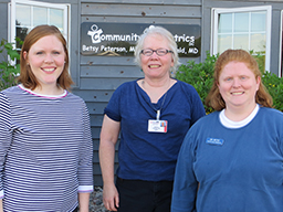 From left: Resident Gena Cooper, MD; Kathleen DeSantes, MD; and preceptor Elizabeth Peterson, MD, at Dr. Peterson’s Beaver Dam practice.